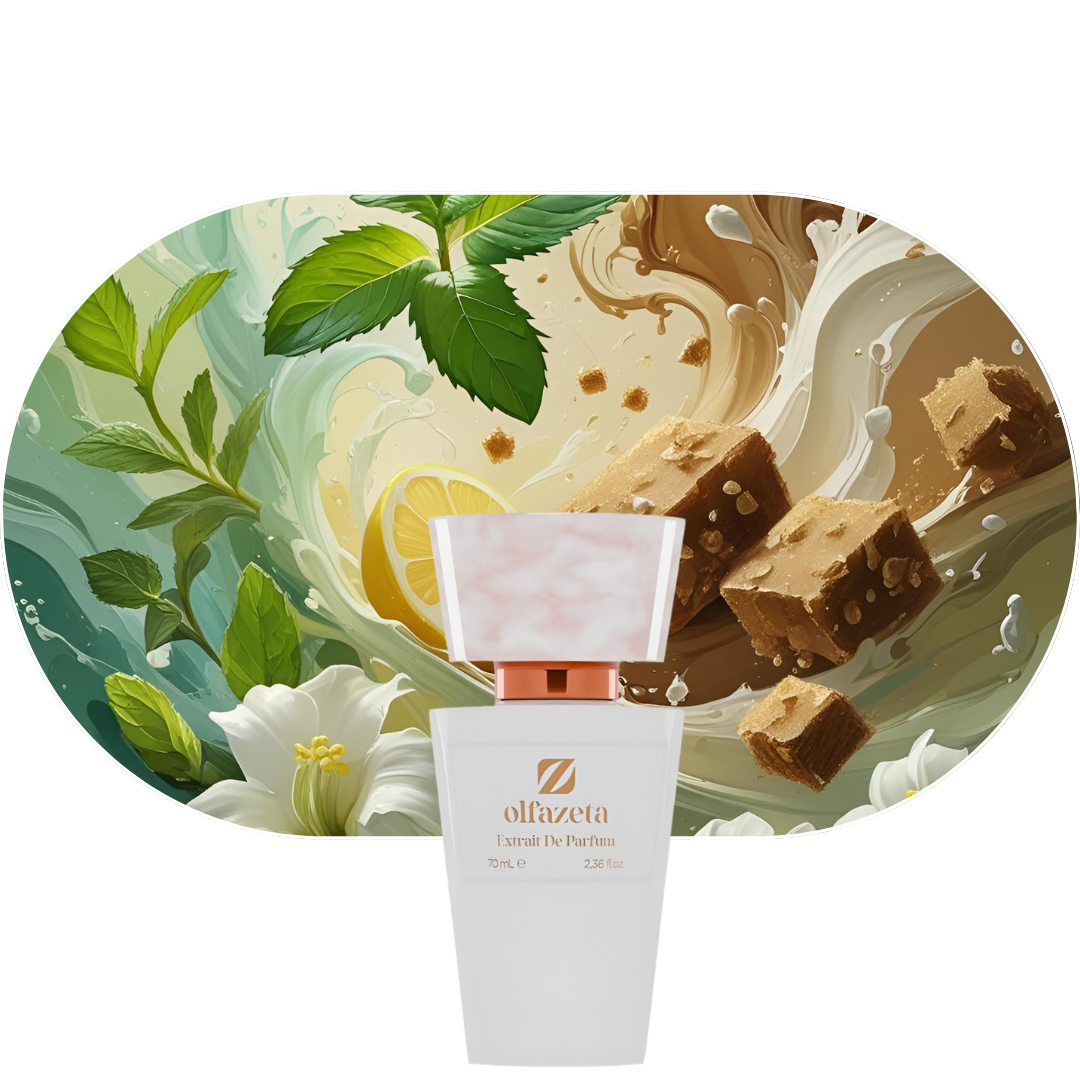 Chogan Parfum 76 Flakon mit Noten von Minze, Zitrone, Jasmin und braunem Zucker, natürliche frische und elegante Duftkomposition.