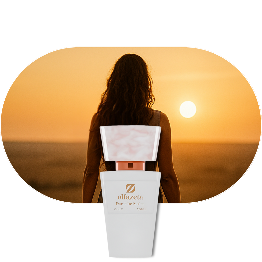 Chogan Parfum 80 elegant femininer Duft mit schwarzen Johannisbeeren, Freesie, Rose und holzigen Noten vor Sonnenuntergang
