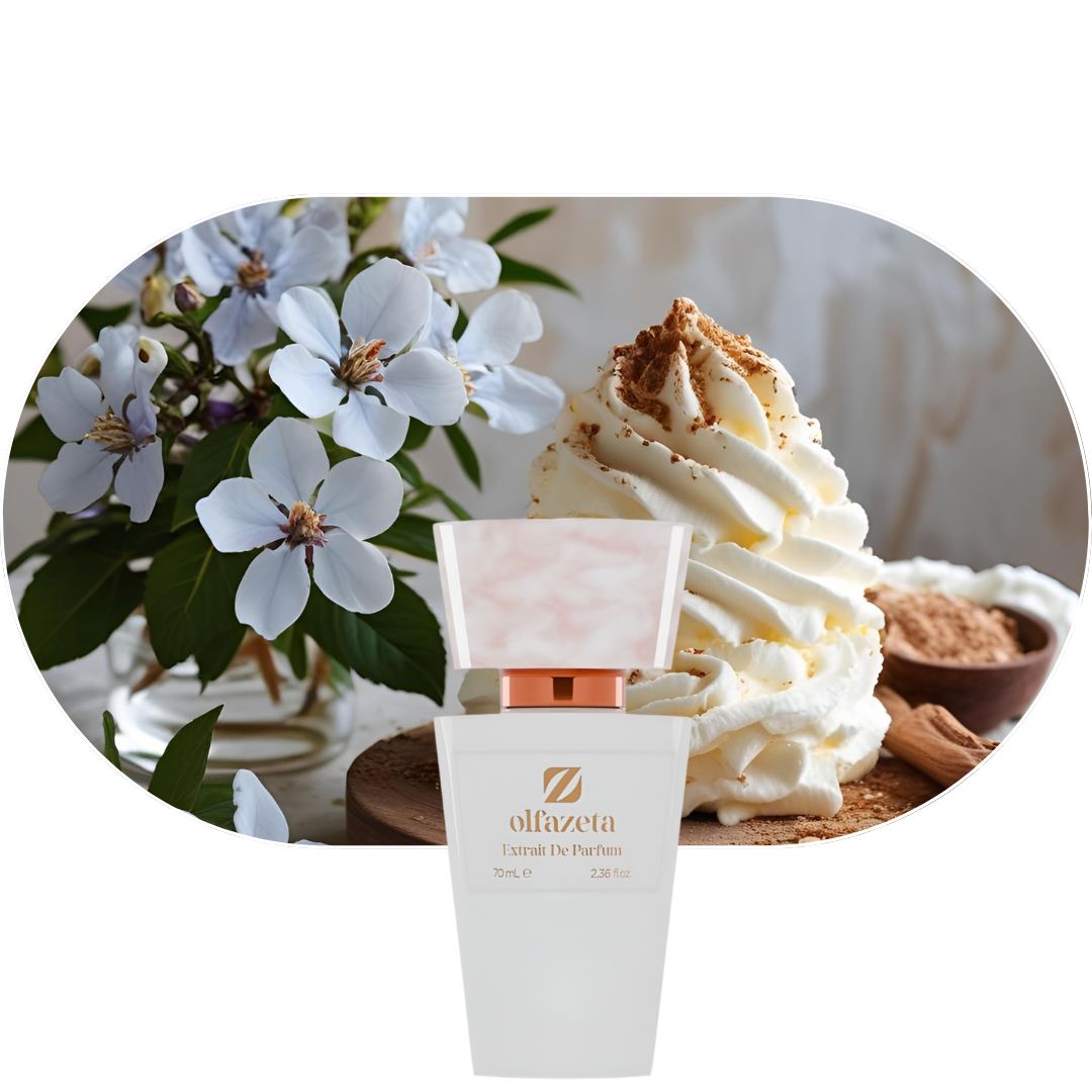 Chogan Parfum 81 mit Noten von Schlagsahne, Jasmin und warmem Holz, elegant und aromatisch präsentiert.