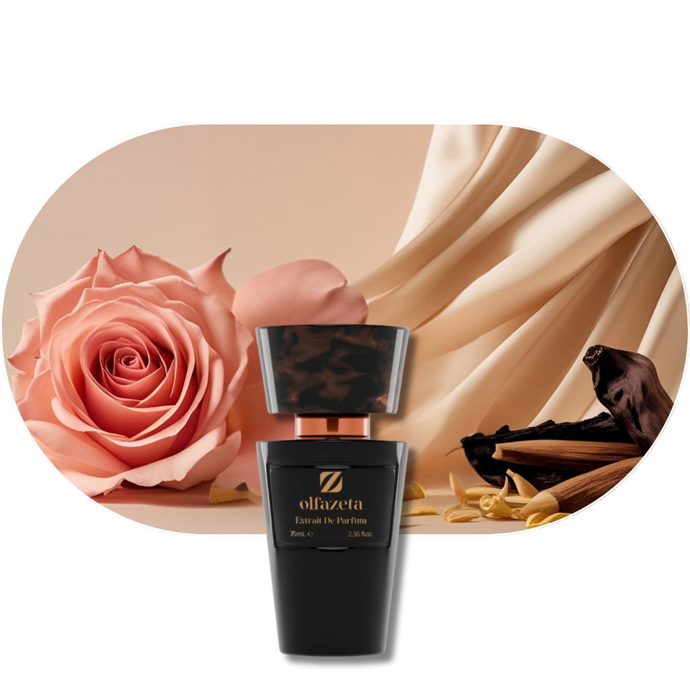 Chogan Parfum 100 mit Rosen-, Gewürz- und Agarholznoten, cremige Ambra- und Sandelholzbasis, Vanille-Hauch.