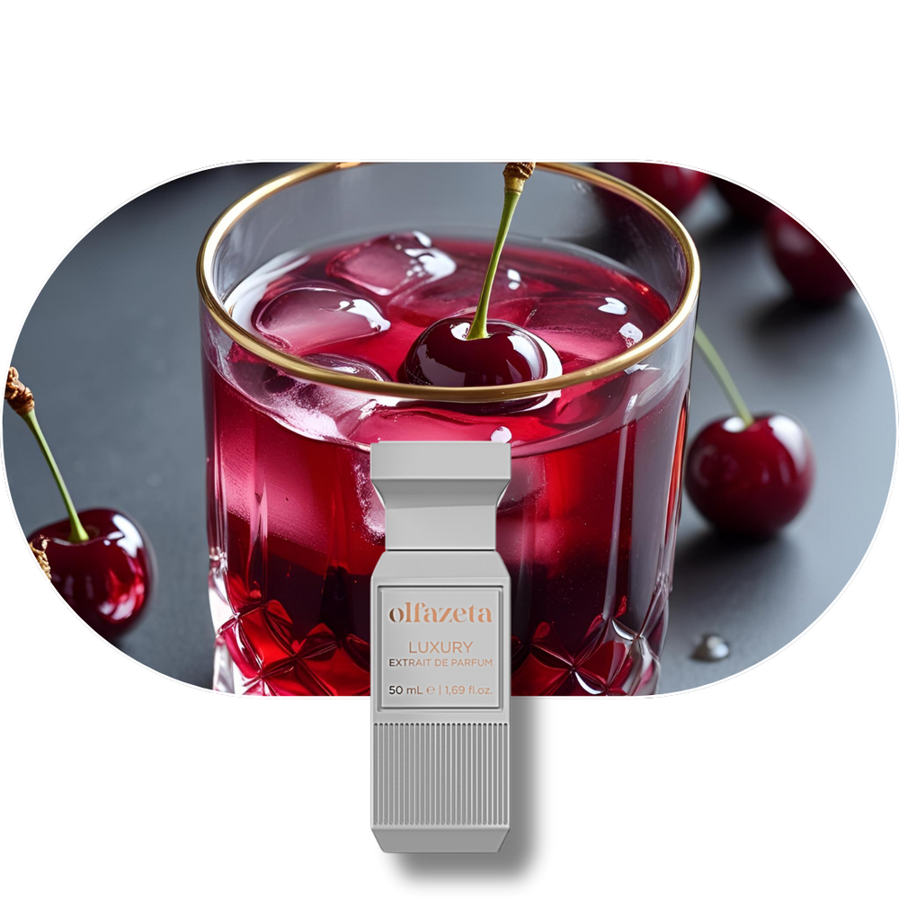 Chogan Parfum 101 mit süßer Kirsche, Bittermandel und blumigen Noten, warm würzige Basisnoten, Luxus Extrait de Parfum.