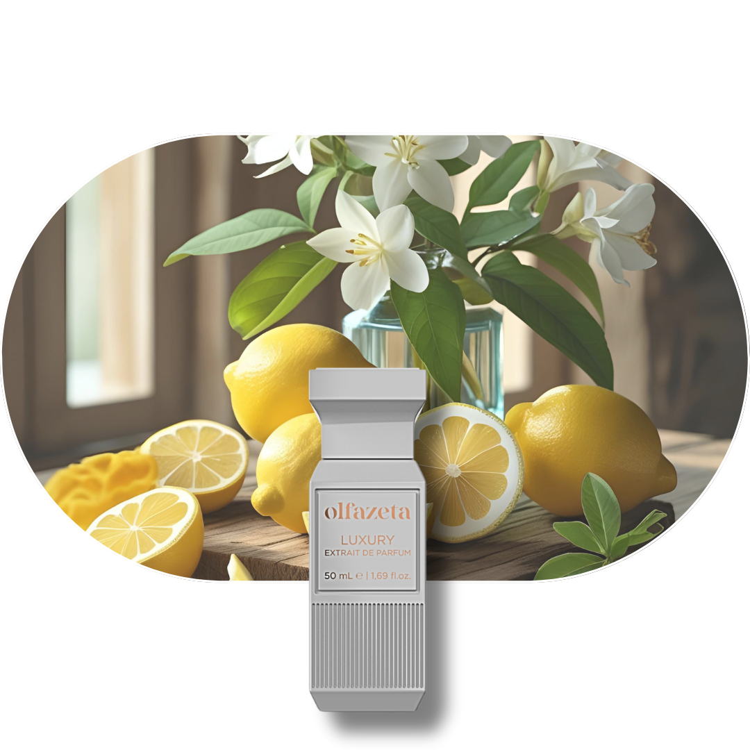 Chogan Parfum 112 mit frischen Zitrusnoten von Bergamotte, Mandarine und Lavendel, blumigen Jasmin- und Orangenblütenakzenten, eingehüllt in warme Moschus- und Ambra-Basisnoten.