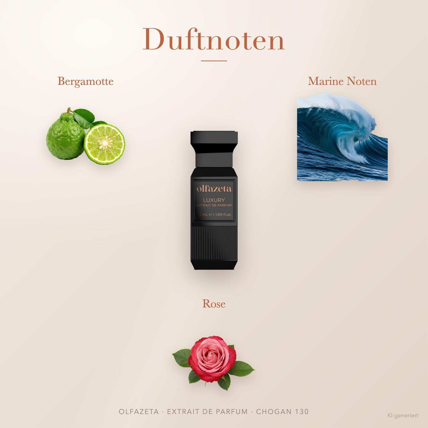 Chogan Parfum 130 Oceanic Pulse – Extrait de Parfum (Unisex) mit Bergamotte und marine Noten – Produktansicht 2