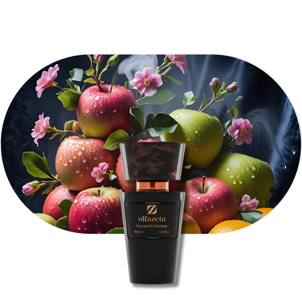 Chogan Parfum 205 mit fruchtigen Apfel- und Zitrusnoten, blumigen Geranie- und Jasminakkorden, intensiver Basis aus Fichte, Zedernholz und Patchouli.