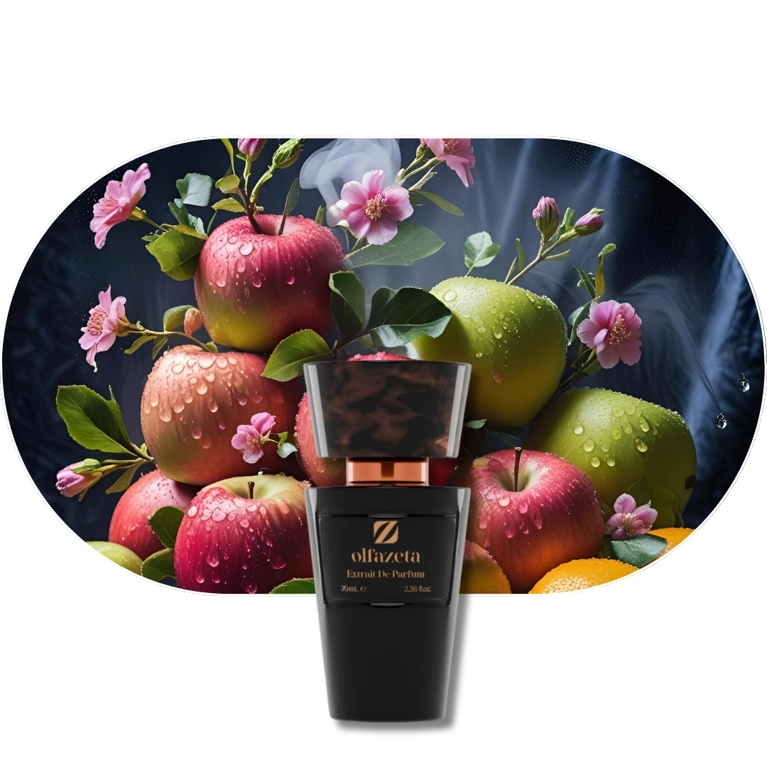 Chogan Parfum 205 mit fruchtigen Apfel- und Zitrusnoten, blumigen Geranie- und Jasminakkorden, intensiver Basis aus Fichte, Zedernholz und Patchouli.