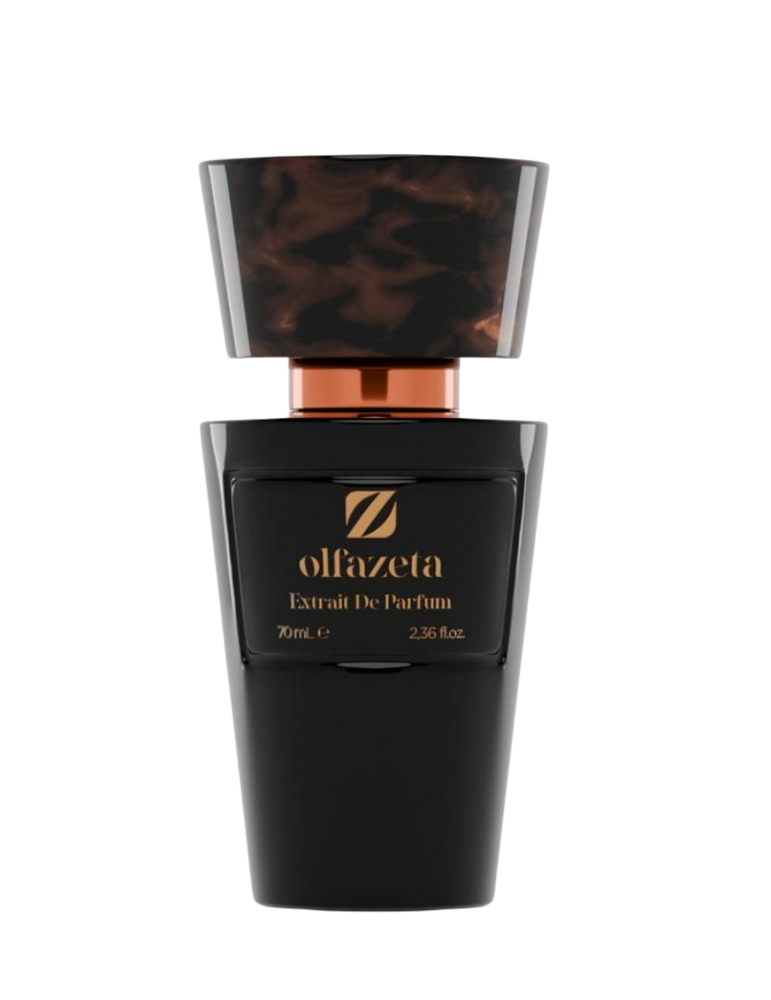 eleganter schwarzer chogan parfum Flakon in 70 ml