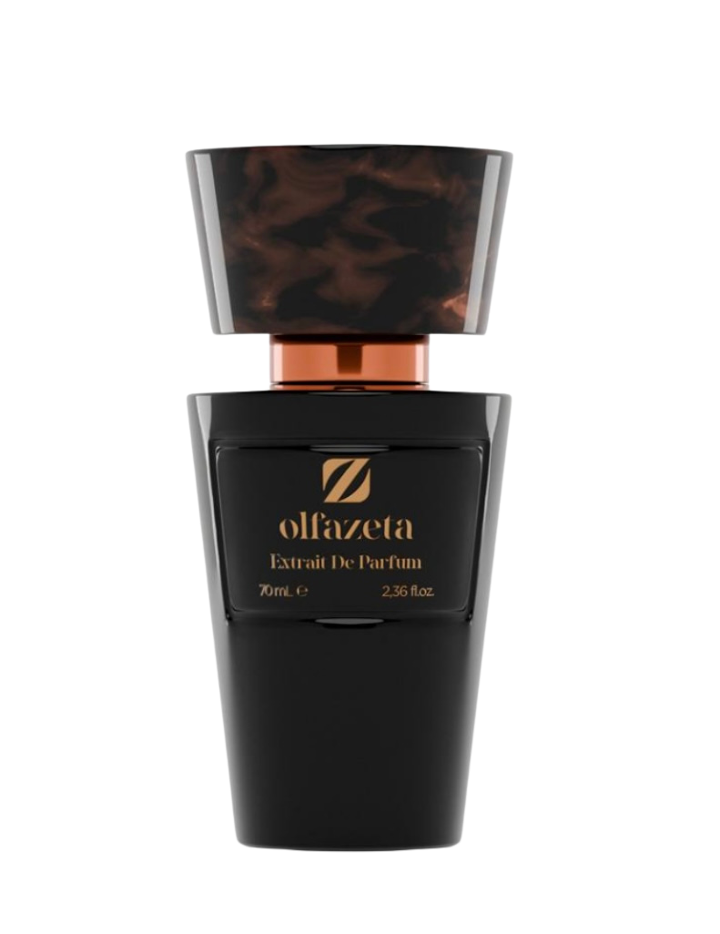eleganter schwarzer chogan parfum Flakon in 70 ml