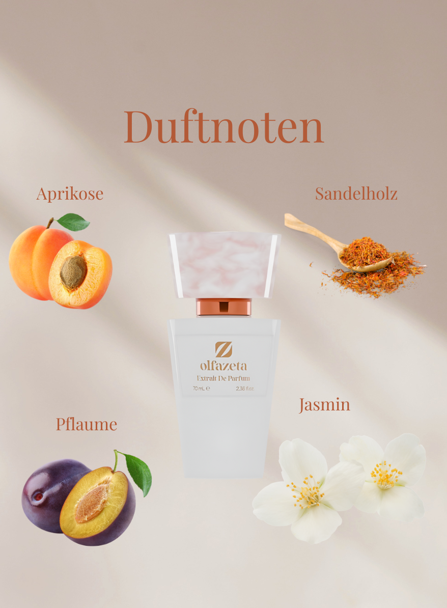 Chogan Parfum 23 mit Duftnoten Aprikose, Pflaume, Jasmin und Sandelholz, verführerischer Damenduft