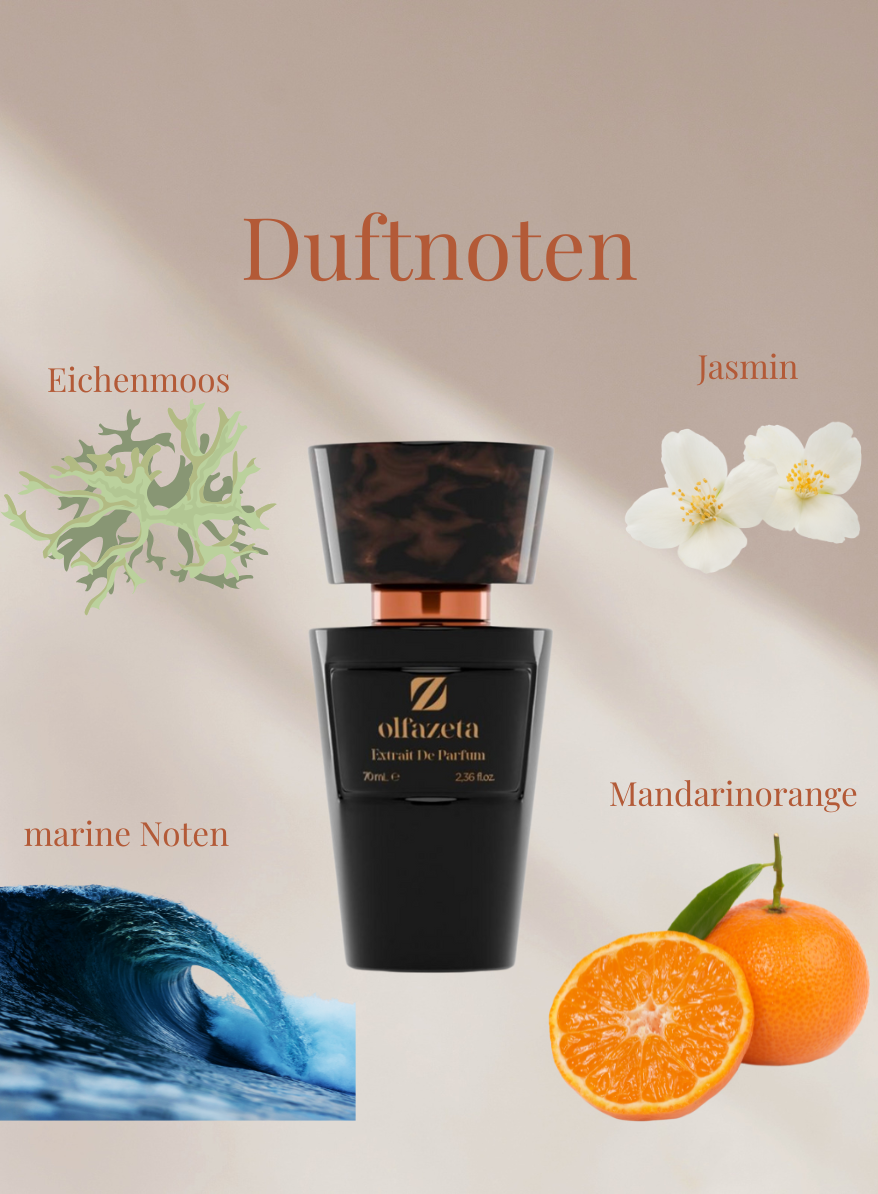 Chogan Parfum 61 Duft mit frischen, holzigen Noten aus Mandarinorange, Jasmin, Eichenmoos und marinen Akzenten