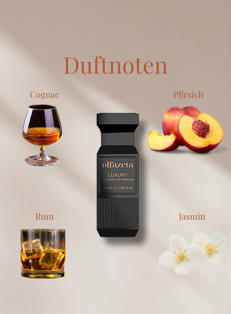 Chogan Parfum 134 Duftnoten mit Cognac, Pfirsich, Rum und Jasmin in elegantem Flakon